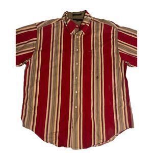 Vintage Tommy Hilfiger Shirt Adult Extra Large Red Yellow‎ Striped Mens 90s